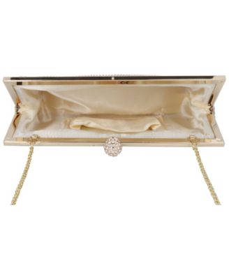 Women's Pleated Metallic Frame Clutch