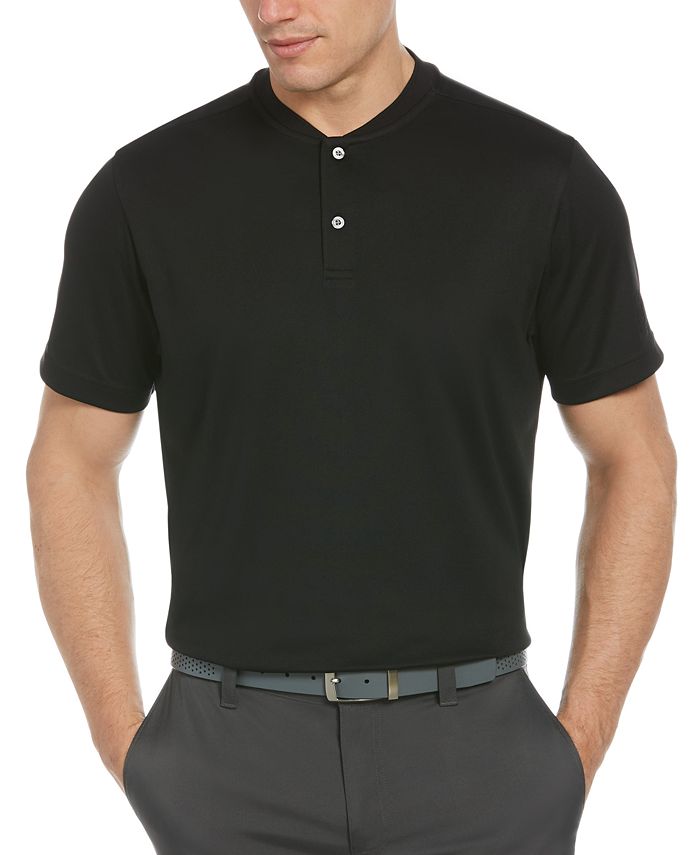 PGA TOUR - Men's Moisture-Wicking Baseball-Collar Piqu&eacute; Polo Shirt