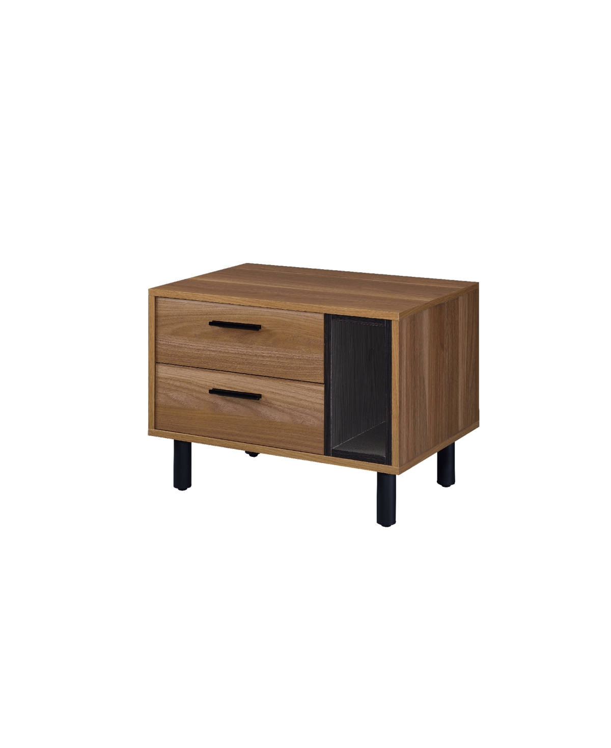 Acme Furniture Trolgar Accent Table In Brown Oak And Black Finish