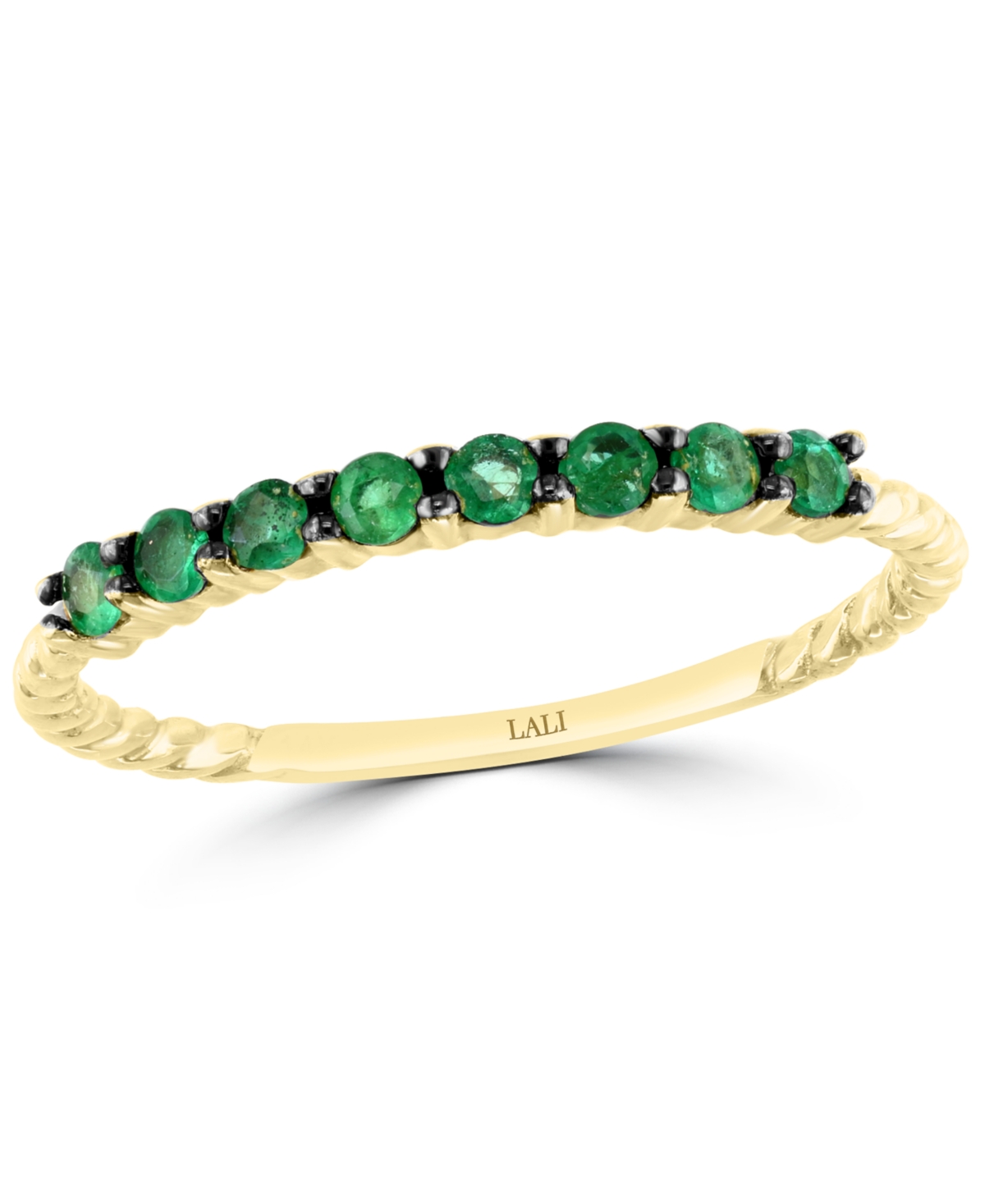 Lali Jewels Sapphire Stack Ring (1/3 Ct. T.w.) In 14k White Gold In Emerald