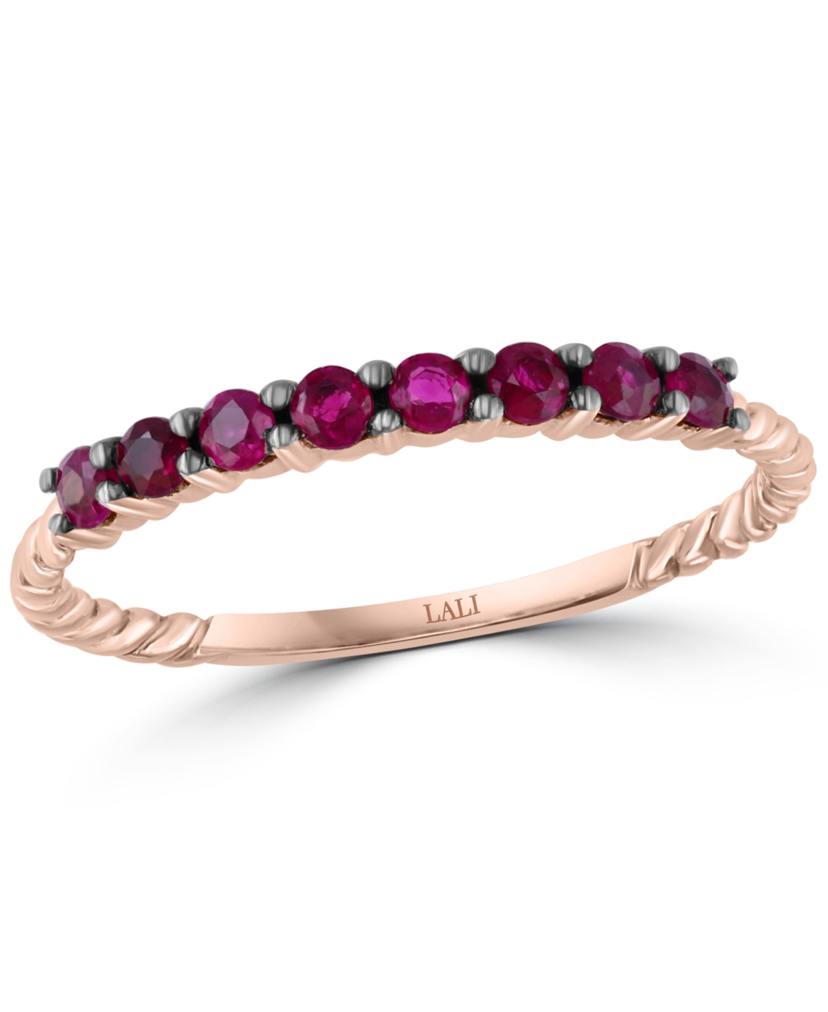 Lali Jewels Sapphire Stack Ring (1/3 Ct. T.w.) In 14k White Gold In Ruby