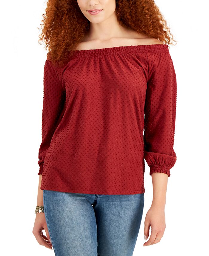 Macy's off the shoulder tops shop