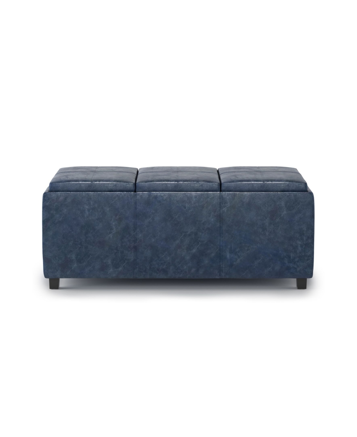Simpli Home Avalon Storage Ottoman In Denim Blue
