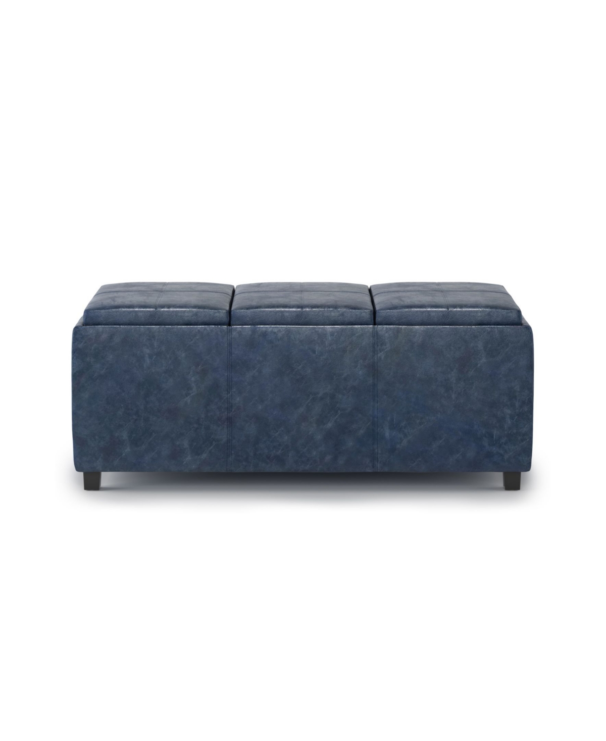 Shop Simpli Home Avalon Storage Ottoman In Denim Blue