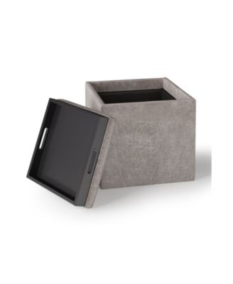 Rockwood Cube Storage Ottoman with Tray