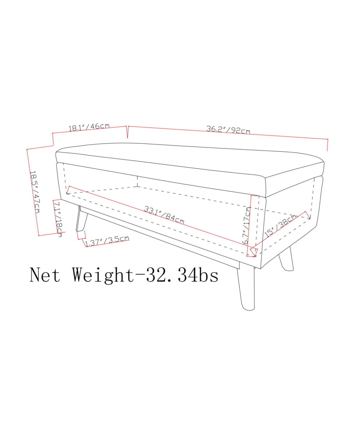 Simpli Home Owen Small Rectangular Storage Ottoman In Distressed Black