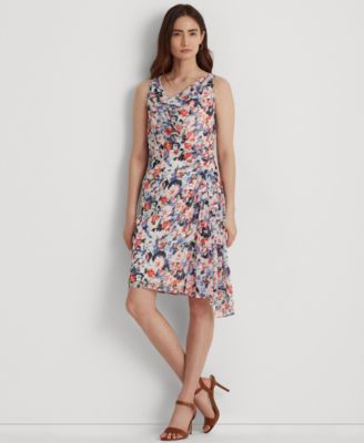 floral georgette dress ralph lauren