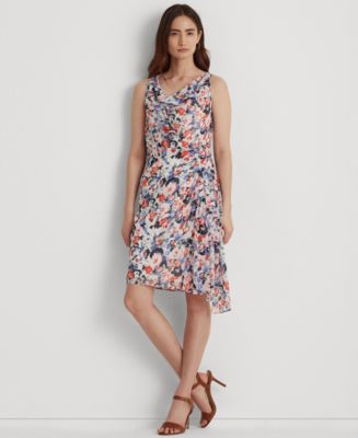 Lauren Ralph Lauren Floral Georgette Sleeveless Dress - Macy's