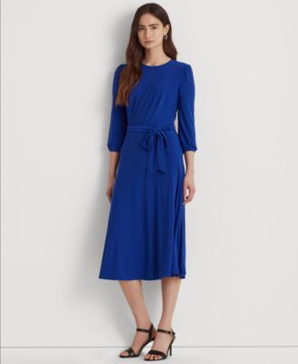 ralph lauren belted jersey dress