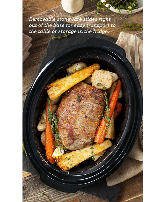 Elite Gourmet 6Qt Diamond Slow Cooker with Glass Lid, Adjustable