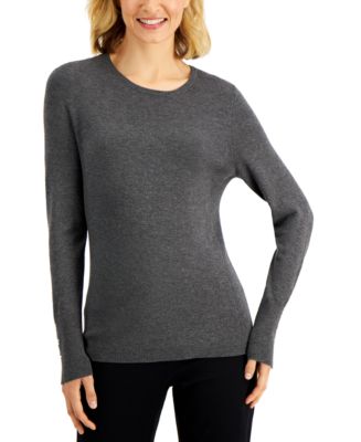 JM Collection Button-Sleeve Sweater, Created for Macy's & Reviews ...