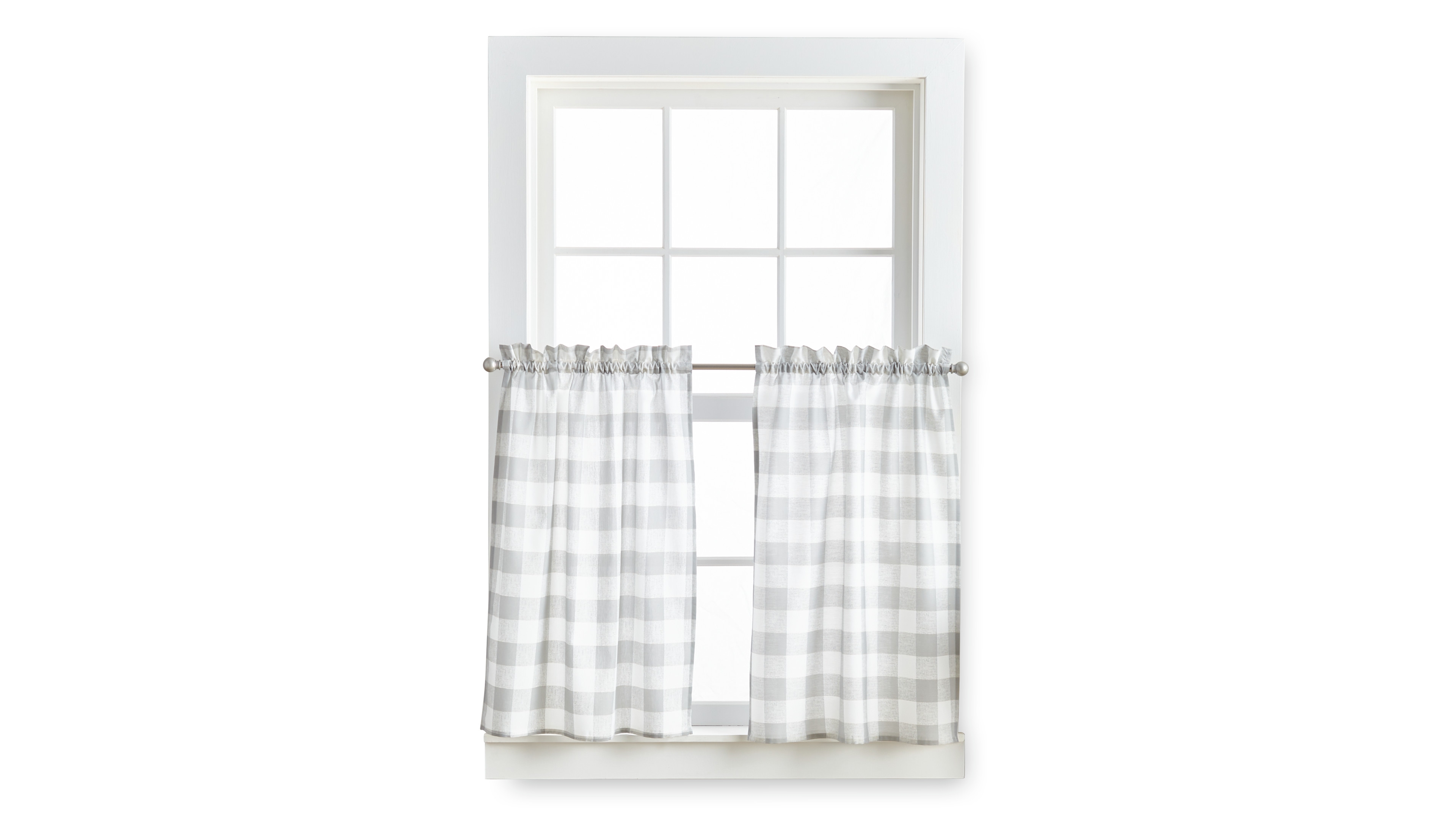 Curtainworks Check Valance and Tiers, Set of 3