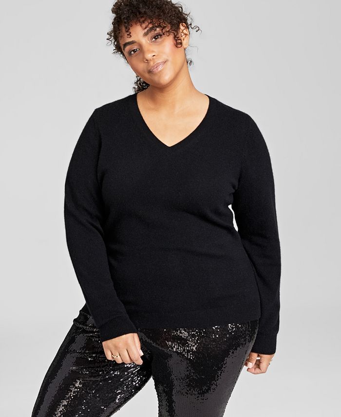 Charter Club Plus Size Cashmere Wool Blend V Neck Sweater Created For Macys And Reviews