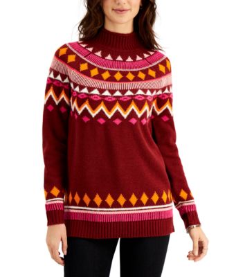womens red fair isle sweater
