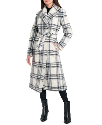 wrap coat plaid