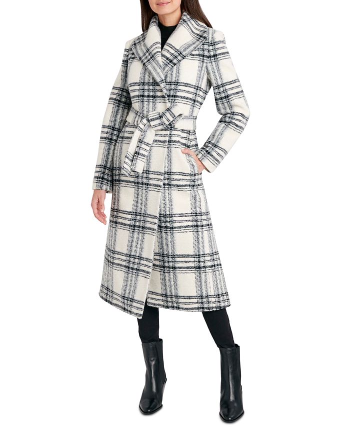 Tahari Plaid Belted Wrap Coat & Reviews - Coats & Jackets - Women - Macy's