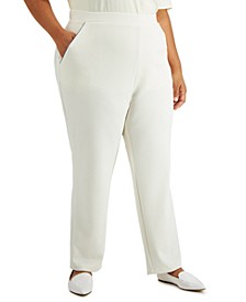 Plus Size Pull-On Straight-Leg Pants, Created for Macy's