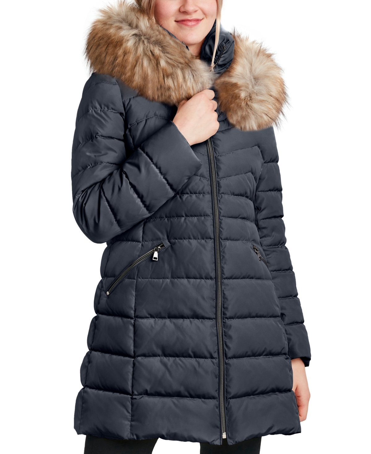 Laundry faux fur puffer coat cheap
