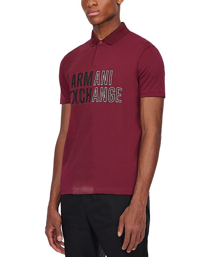 A|X Armani Exchange Men's Red Contrast Logo Polo Shirt & Reviews - Polos -  Men - Macy's