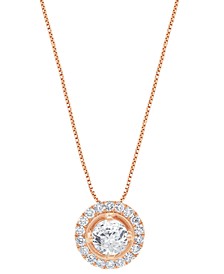 Diamond Halo 18" Pendant Necklace (1 ct. t.w.) in 14k Rose Gold