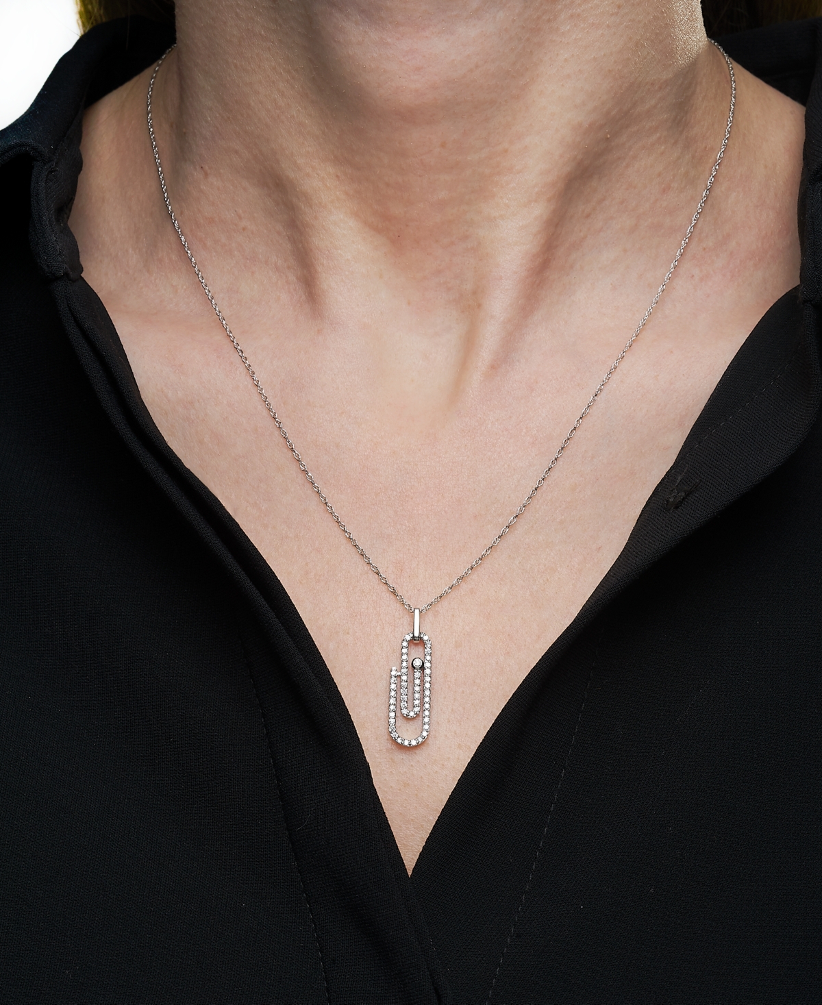 Wrapped Diamond Paperclip Pendant Necklace (1/3 ct. t.w.) in 14k 18