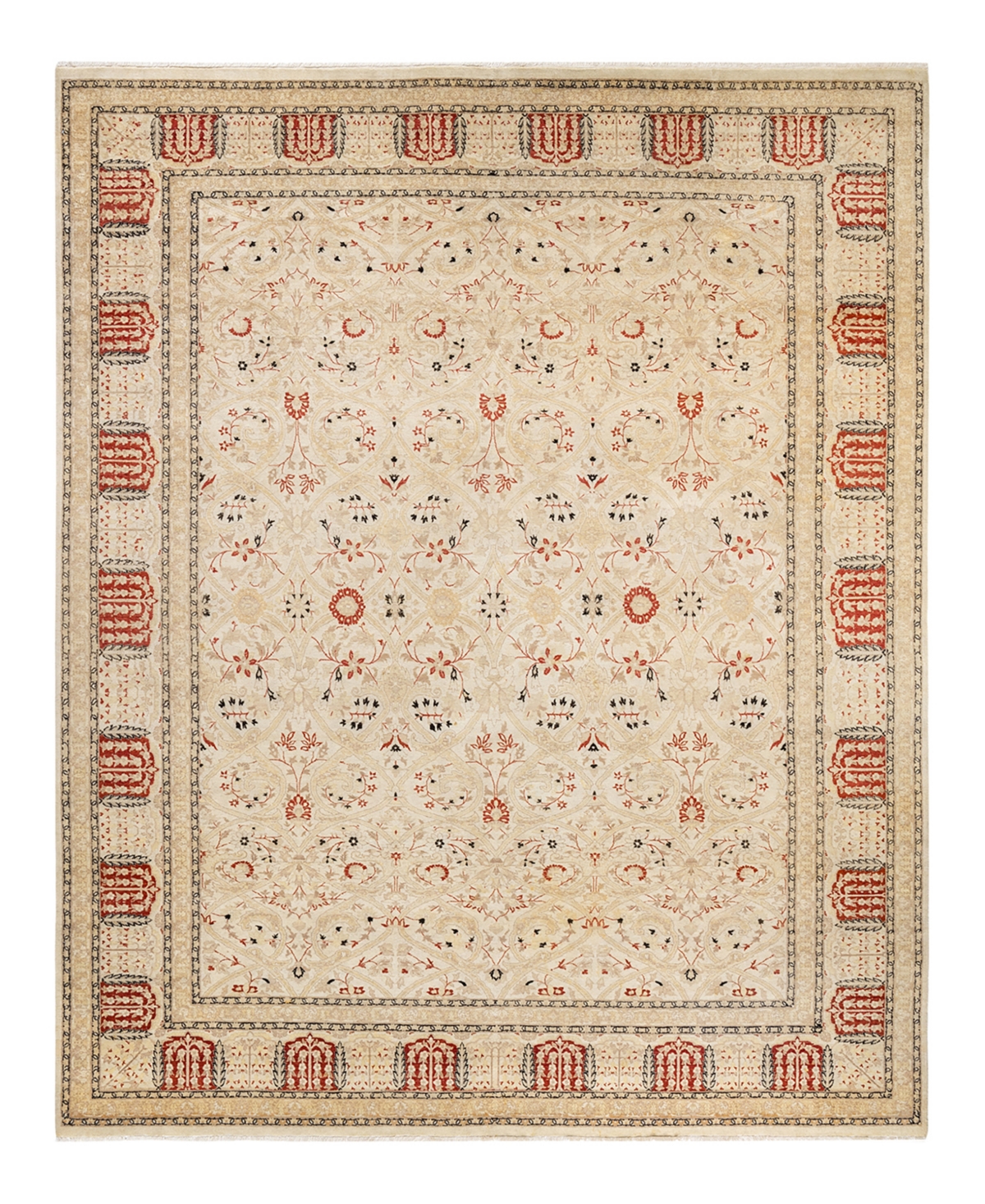 Closeout! Adorn Hand Woven Rugs Mogul M1749 9'1in x 11'6in Area Rug - Ivory