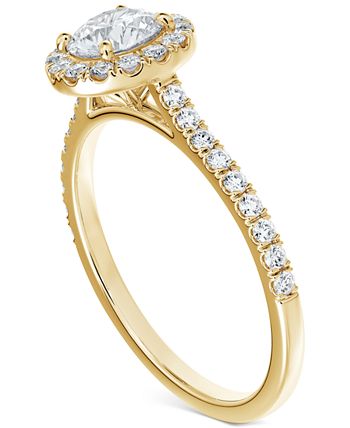 De Beers Forevermark - Diamond Halo Pav&eacute; Band Engagement Ring (1/2 ct. t.w.) in 14k Gold