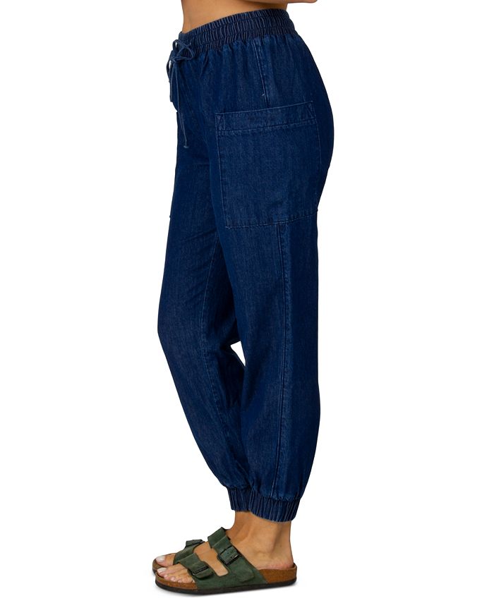 green jean joggers