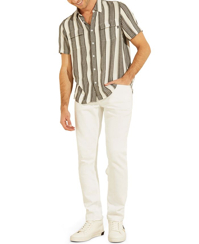 GUESS Men's Safari Stripe Button-Down Shirt - Macy's