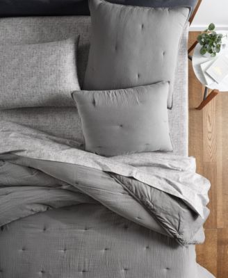 Oake Textured Gauze Quilts Created For Macys Bedding In Charcoal