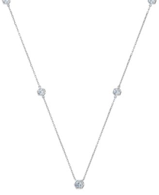 Diamond Honeycomb Station Statement Necklace (7/8 ct. t.w.) in 14k White or Yellow Gold, 16" + 2" extender