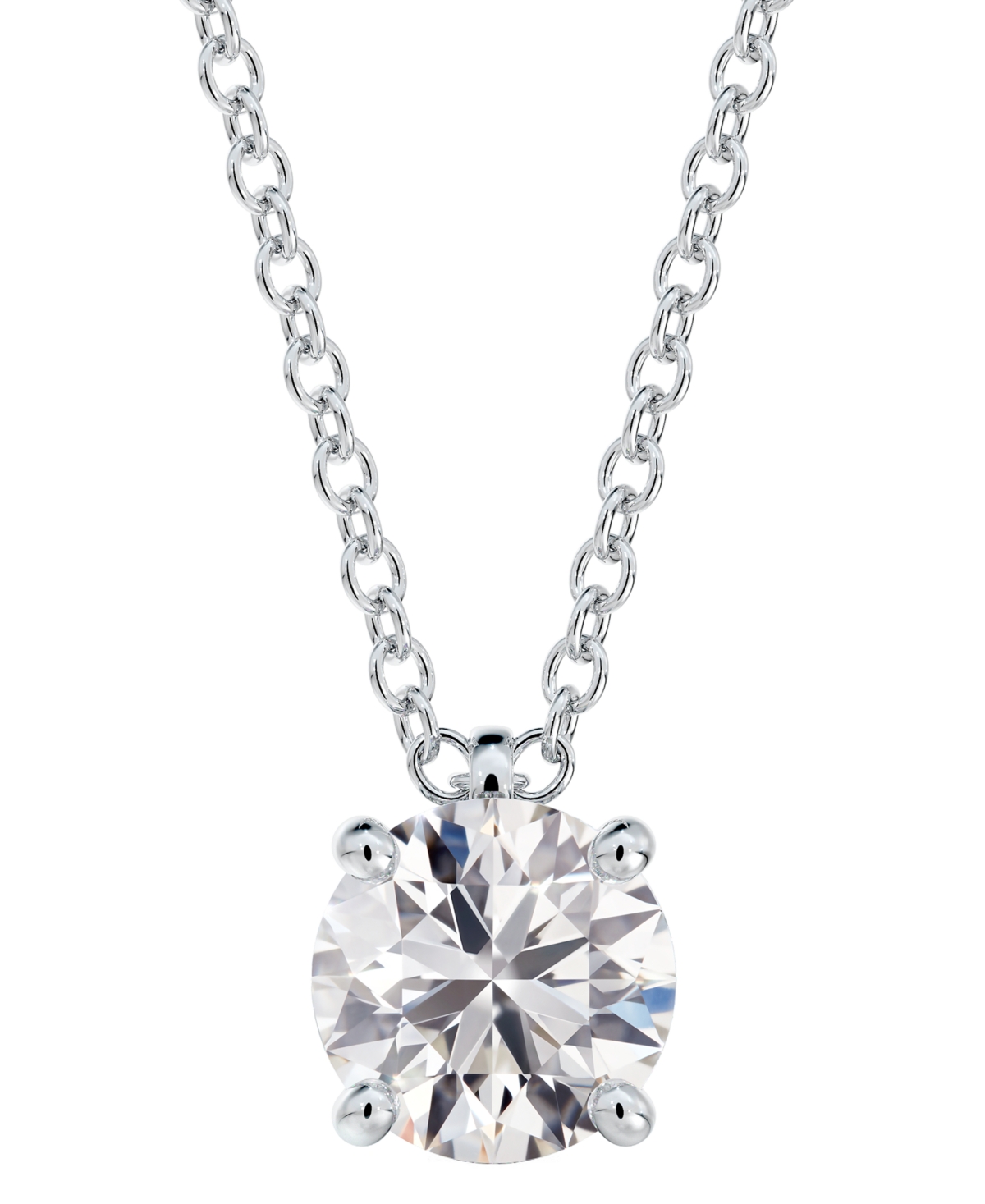 Portfolio by De Beers Forevermark Diamond Solitaire Pendant Necklace (5/8 ct. t.w.) in 14k White Gold, 16" + 2" extender - White Gold