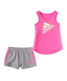 Baby Girls Badge of Sport Tank Top and Shorts Set, 2 Piece