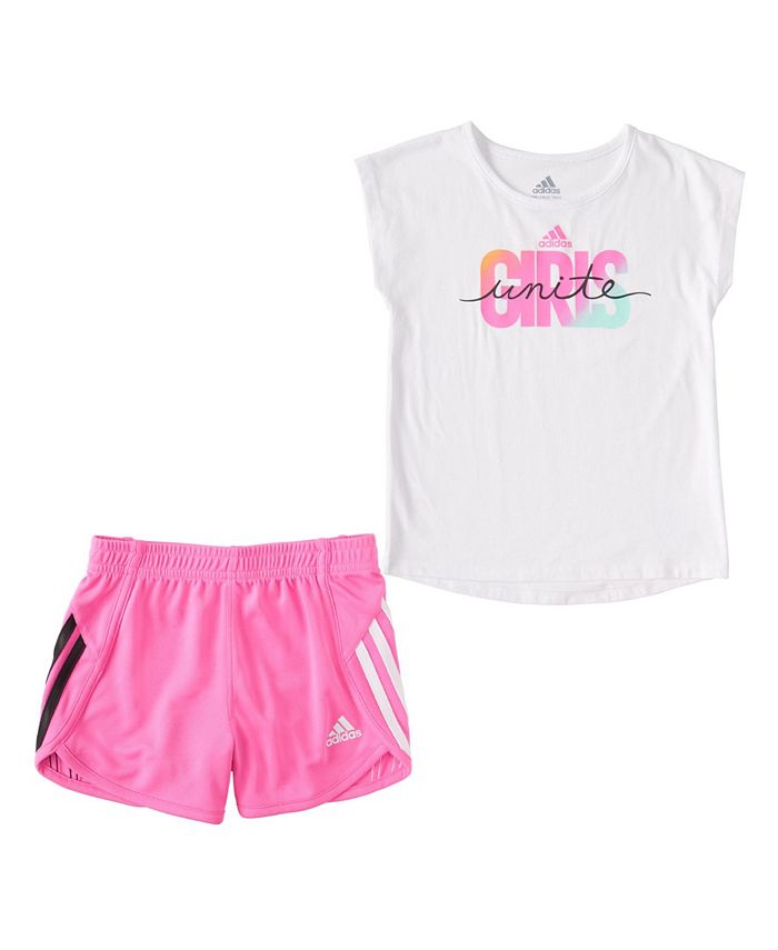 adidas Baby Girls Graphic T-shirt and Shorts Set, 2 Piece - Macy's