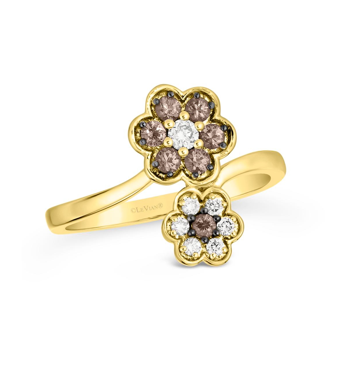 Chocolate Diamond & Vanilla Diamonds Ring (3/8 ct. t.w.) in 14k Rose, Yellow or White Gold - White Gold