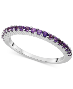 MACY'S GEMSTONE STACK RING IN STERLING SILVER (AVAILABLE IN PINK SAPPHIRE AND BLUE TOPAZ)