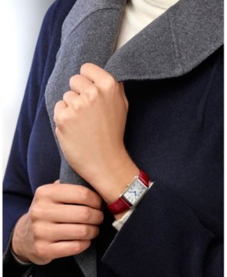 Longines Women's Swiss Longines DolceVita Red Leather Strap Watch 23x37mm L55124715