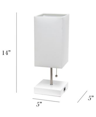 Petite Stick Lamp with USB Charging Port and Shade