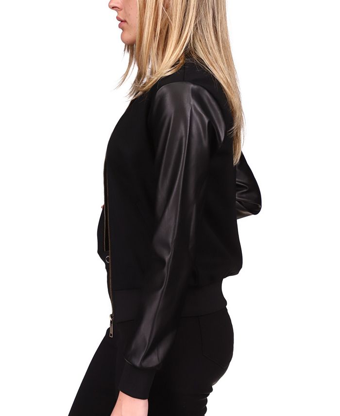 Michael Kors Women's MixedMedia Bomber Jacket Macy's