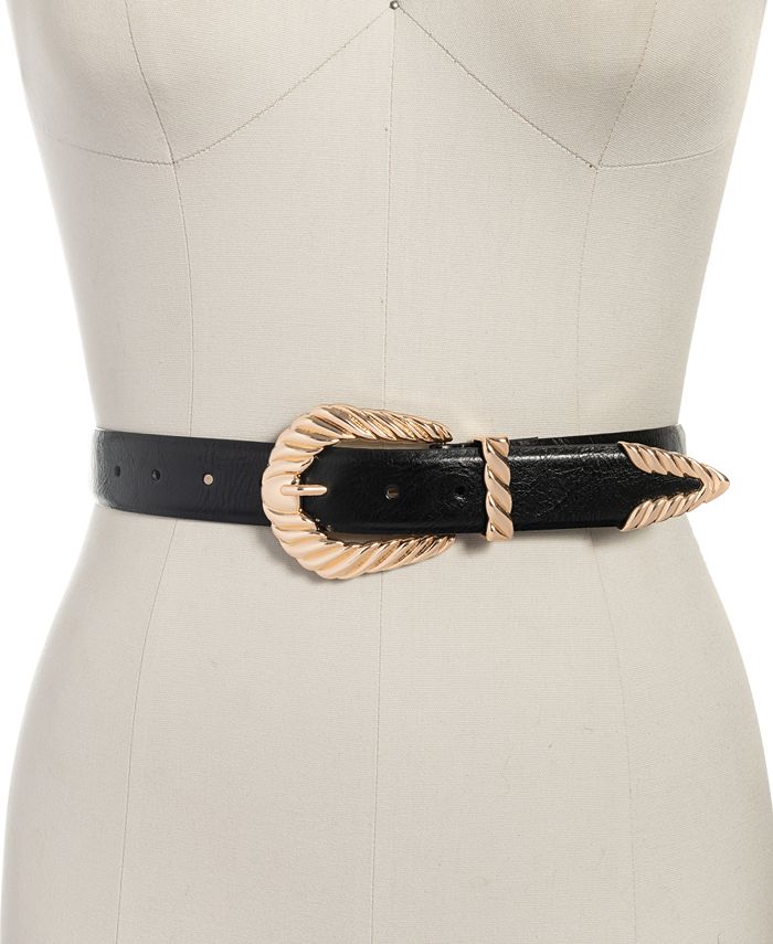 INC International Concepts Oversized Metal Buckle Belt, Created for
