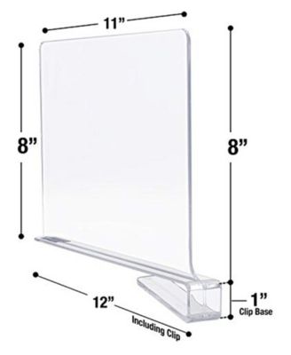 6 Clear Shelf Dividers - Great Organizer for Clothes, Linens, Purse Separators, Kitchen Cabinets & More