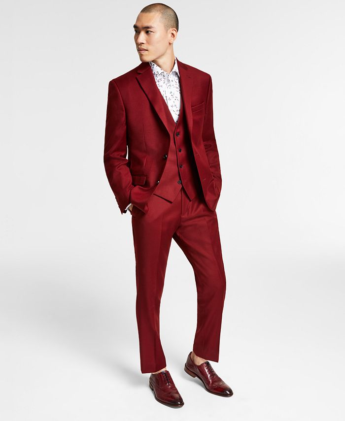 Bar III Men's Slim-Fit Red Solid Vested Suit Separates, Created for Macy's  & Reviews - Suits & Tuxedos - Men - Macy's
