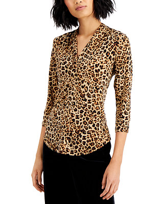 Charter Club Leopard-Print Top, Created for Macy's - Macy's
