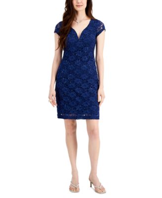 Connected Petite Sequin-Embellished Lace Sheath Dress & Reviews ...