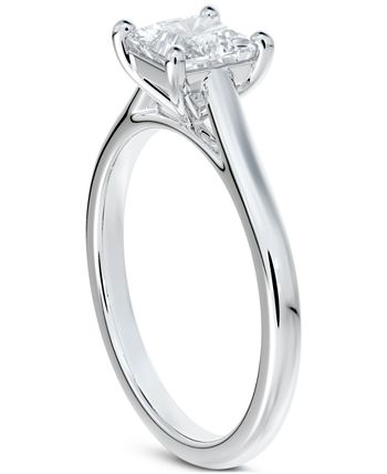 De Beers Forevermark - Diamond Princess-Cut Cathedral Solitaire Engagement Ring (5/8 ct. t.w.) in 14k White Gold