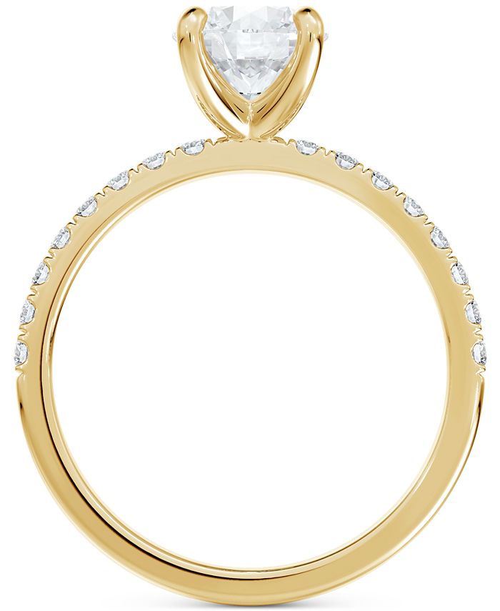 De Beers Forevermark - Diamond Solitaire Round-Cut Pav&eacute; Engagement Ring (7/8 ct. t.w.) in 14k Gold