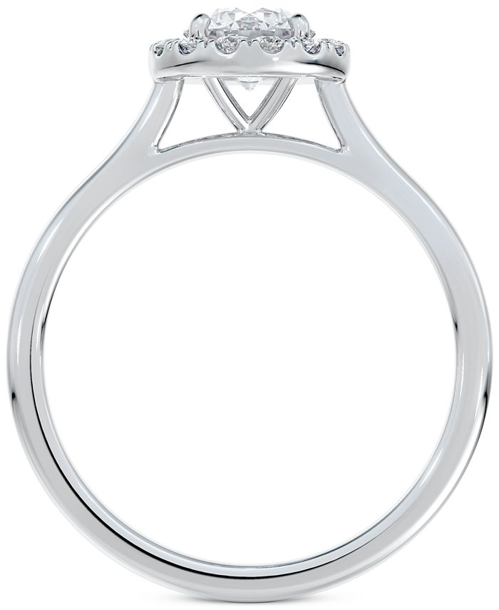 De Beers Forevermark - Diamond Round Halo Diamond Engagement Ring (5/8 ct. t.w.) in 14k White Gold