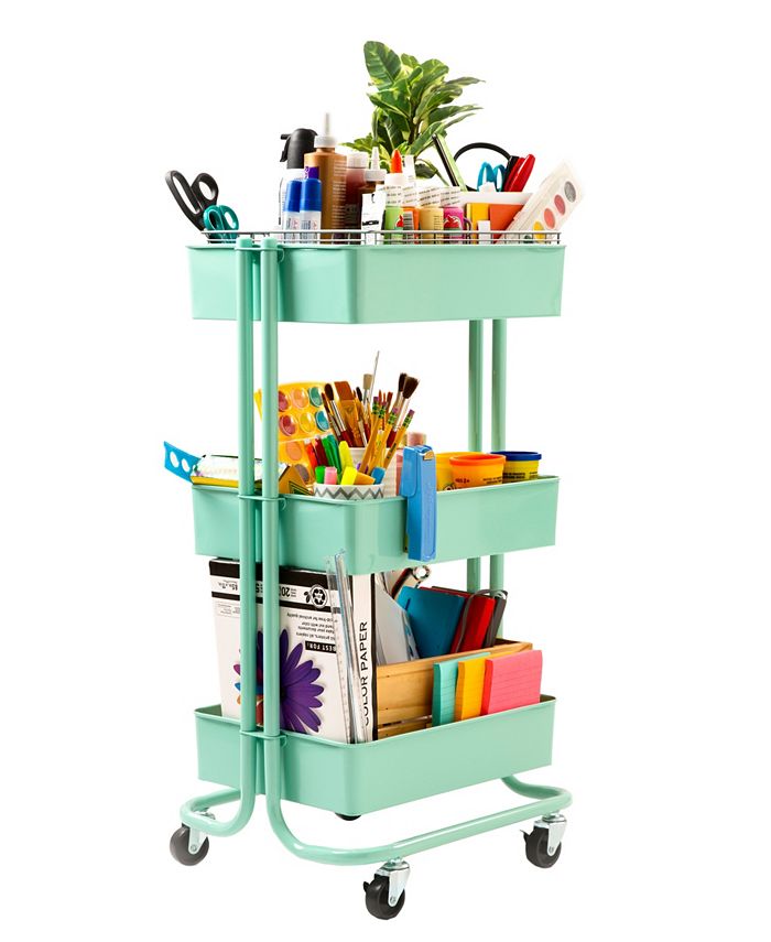 Seville Classics 3Tier Rolling Storage Bin Utility Kitchen Trolley