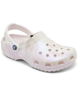 barely pink multi crocs