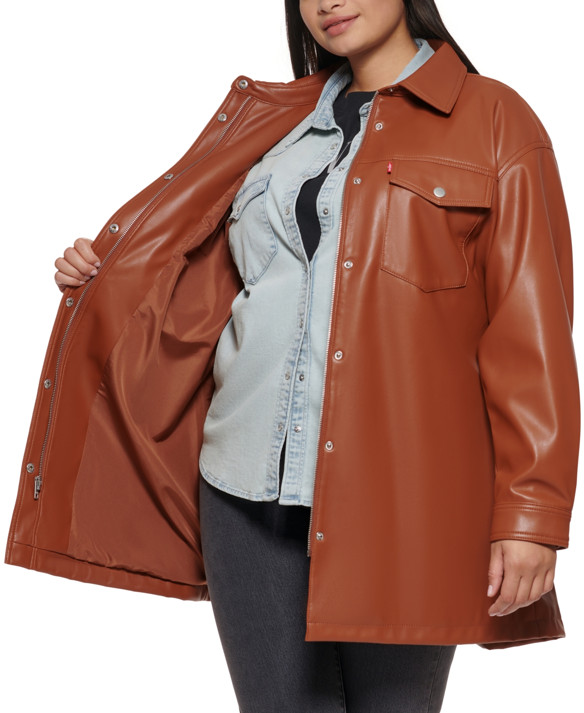 Levi's Trendy Plus Size Belted Jacket In Camel